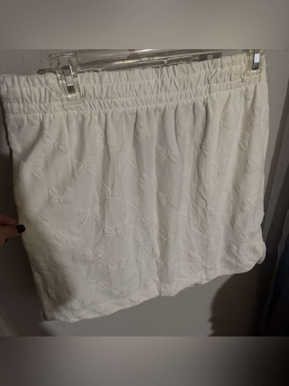 Disney Minnie Mouse‎ White Textured Bow Skirt - Size Medium